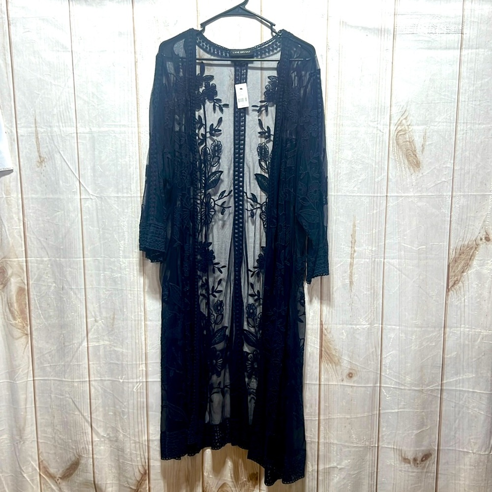 Dark Blue Long Lace Kimono